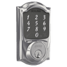 Square format logo of Sense Smart Deadbolt with Camelot trim